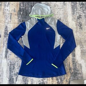 Nike Navy and Light Gray Dri fit Hoodie size medium